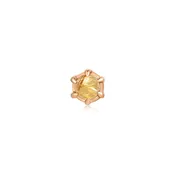 Amulet threadless end with rutilated quartz in rose gold