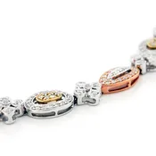 #13151 Tri-Gold Floral Bracelet