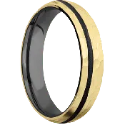 10K Yellow Gold + Hammer , Hammer Finish + Zirconium