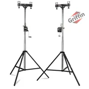 Crank Lighting Truss Stands by Griffin – T Adapter DJ Trussing System for Light Cans & Speakers