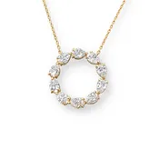 14k 1.60ctw Pear Shape Lab-Grown Diamond Circle Pendant