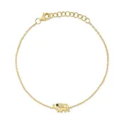 0.02CT 14K Y/G BLACK & WHITE DIAMOND ELEPHANT BRACELET