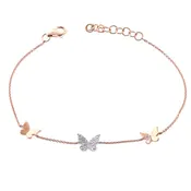0.10 CT Diamond Butterfly Chain Bracelet