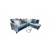 2 Piece Silver Sectional