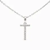 0.10 CT TW. Diamond Initial T Necklace