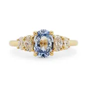 1.45ct Clara Oval Light Blue Sapphire and Diamond Engagement Ring