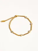 18K Gold Dipped Dot Link Chain Bracelet