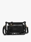 Black Jessica Clear Crossbody w/ Chain