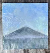 "Black Butte #2" Encaustic Painting, 8"x8"x.75"
