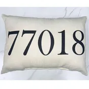 77018 Black Zip Code Pillow