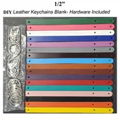 1/2" Full Grain Leather Keychains – Perfect for Custom Engraving