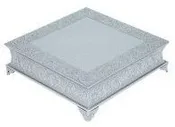 18″ Cake Stand Square Silver