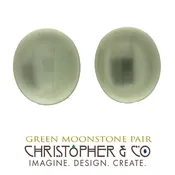 Moonstone Green Pair 31.40 ct — Custom Artisan Jewelry | Unique Gemstones | Christopher & Co.