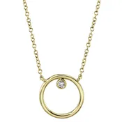 0.03CT 14K Y/G DIAMOND BEZEL CIRCLE NECKLACE