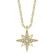14K GOLD AND DIAMOND NORTH STAR NECKLACE
