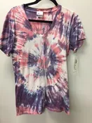 100% Cotton Spiral Tie Dye OM Yoga Tee- Pink-Lilac