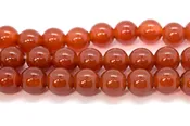 Carnelian Big Hole Beads ( Dyed/ Heated ) A Grade Round Gemstone Beads, 10mm