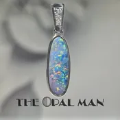 Blooming Australian Opal Doublet 14K White Gold Pendant – 424-00440