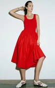 ALESSIA SMOCKED DROP WAIST DRESS
