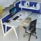 Blue Modern Cubicle Setup — Kalico