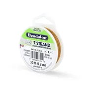 0.015" Satin Gold 7 Strand Stainless Steel Beadalon Wire (30ft)