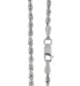 10k Solid White Gold 2.25mm Diamond Cut Quadruple Rope Bracelet Anklet Choker Necklace Pendant Chain 7 8 9 10 16 18 20 22 24 26 30 inches