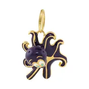 18K Gold Purple Octopus Pendant