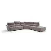 Borg Sectional with Recliners, Left Arm Facing, Light Grey Fabric | Creative Furniture