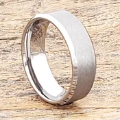 Athens Cross Brushed Tungsten Rings