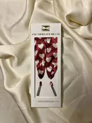 Burgundy Heart Scarf – Wide Satin Shoelaces with Hearts