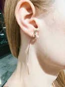 14KT Rose Gold Diamond Threader Floral Drop Earrings