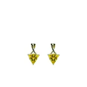 Criss Cross Trillion Earrings - White Gold