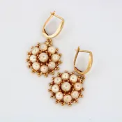 Estate 14K Yellow Gold Pearl Earrings