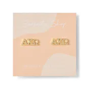 Alpha Chi Omega 18k Gold Plated Stud Earrings