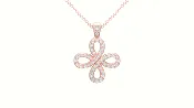 0.25CT.TW ROUND LAB DIAMOND CLOVER KNOT PENDANT