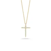 17mm Gold Diamond Cross Necklace
