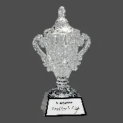 10 3/4″ Crystal Cup on Black Pedestal Base