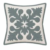 12" Hawaiian Quilt Pillow Slip - Ulu Seafoam Green on Off white