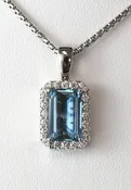 4.63 Carat Aquamarine & Diamond Pendant