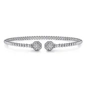 14K White Gold Bujukan Diamond Hexagon Split Bangle BG4261-62W45JJ