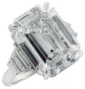 11 Carat Emerald Cut Diamond Engagement Ring in Platinum by VIVID – V37164