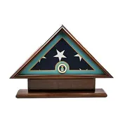 5'x9' Flag Display Case for American Veteran Burial Flag - Solid Wood, Cherry Finish with Name Plate Space, Air Force