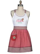 Apron  Sweet Ginger Red/White Embroidered Christmas  Women's H6471