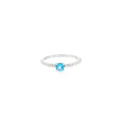10k White Gold ctw Blue Topaz Vintage Inspired Women's Ring