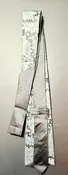 Custom Triple Layer Lace Tie – Grey & Black (Extra Long)