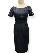 1950s Eyelet Wiggle Dress S