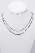 Almond Link Sterling Silver Necklace | 18kt Gold