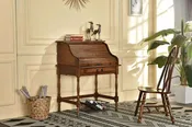32" Mini Roll Top Desk w/ USB Power Outlet by Tennessee Enterprises 8932BW Burnished Walnut Discontinued