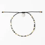 Alila Dainty Beaded Bracelet, Friendship Bracelet, Summer: Black & Gold