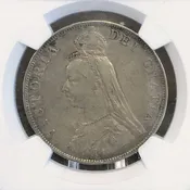 1890 Great Britain 4S Double Florin Silver Coin - VF-25